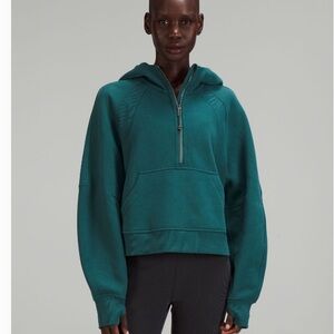 Like New Lululemon Scuba Oversized Half-Zip Hoodie, Size M/L, Green Jasper